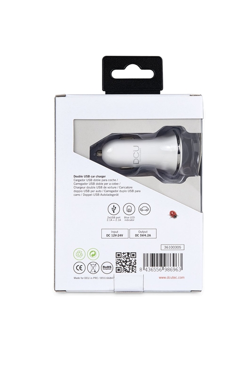 Cargador Coche DCU 36100305 Blanco Titanio 2 USB