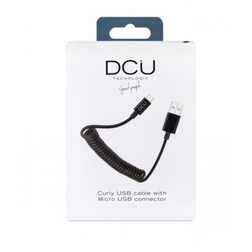 Cable DCU 30401250  USB Tipo A- Micro USB Rizado Negro  