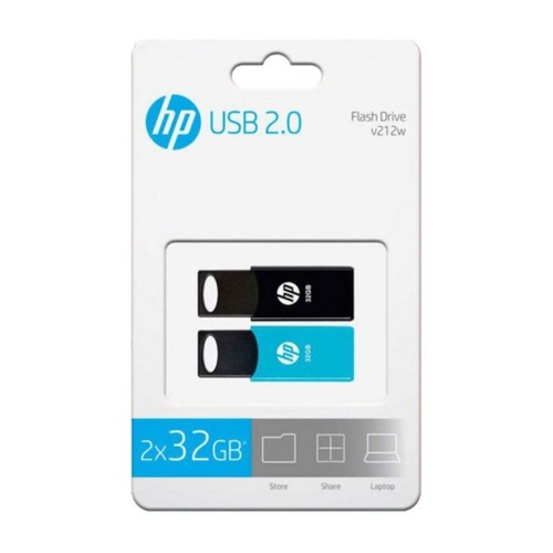 Pendrive Memoria HP HPFD212-32-TWIN 2x32GB Azul/Negro