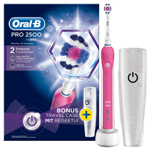 ORAL B PRO-2500 Rosa - Cepillo Eléctrico Batería