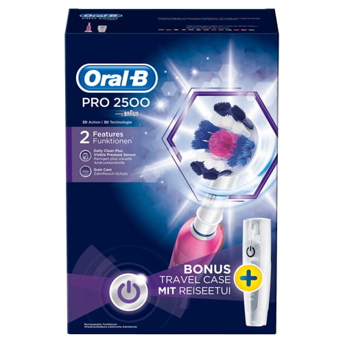 ORAL B PRO-2500 Rosa - Cepillo Eléctrico Batería