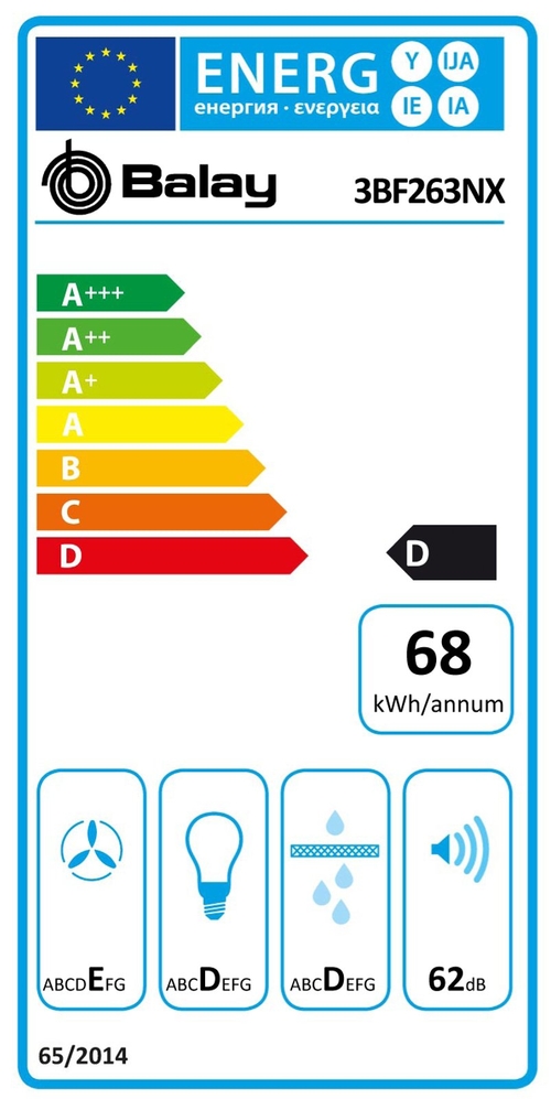 Grupo Filtrante Balay 3BF263NX 302M3/H 3 Potencias 50DB