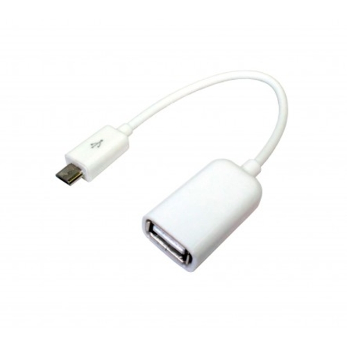 Cable DCU 341282 OTG USB A Hembra - Micro Macho Blanco