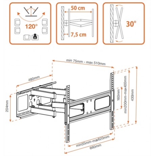 METRONIC 451068 Negro - Soporte TV 55"-70"