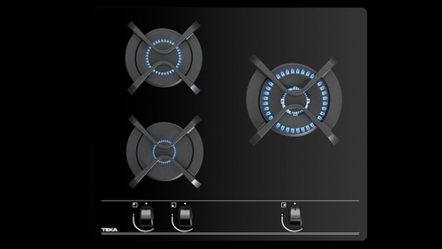 TEKA GBC 63010 CRISTAL NEGRO  - Placa de Gas 60CM NATURAL 