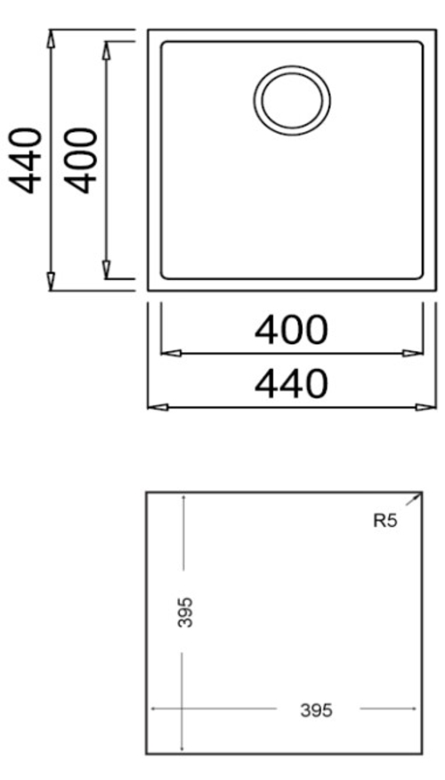 Teka SQUARE 40.40 TG - Fregadero 1 Cubeta 50CM
