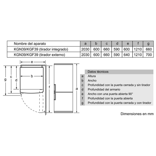 BOSCH KGN39XIDP  INOX - Frigorífico Combi NoFrost