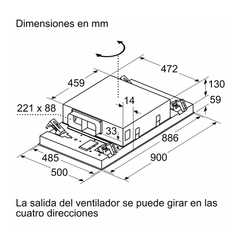 BALAY 3BE-296-ABC Cristal Blanco - Grupo Filtrante 90CM