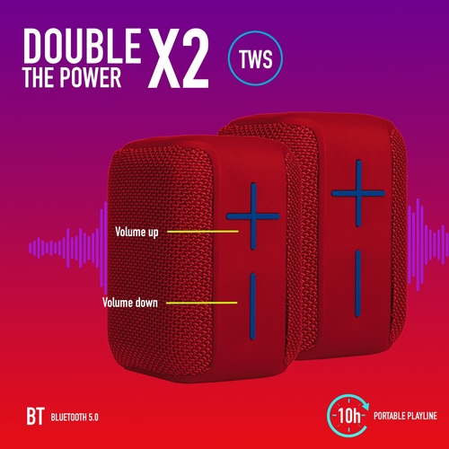 NGS ROLLER COASTER Rojo - Altavoz Portátil 10W