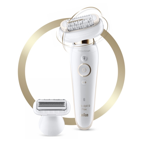 BRAUN SILK-EPIL 9002 FLEX SENSOSMART Blanco-Oro - Depiladora Batería
