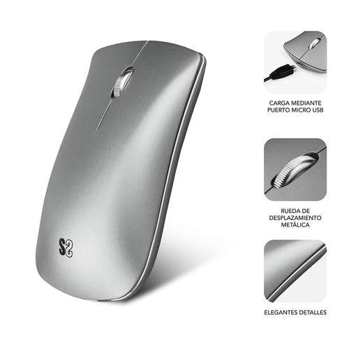 Ratón Subblim 6EL0502 Elegant Plata Óptico Bluetooth 3.0   