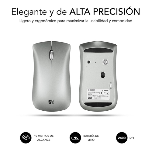 Ratón Subblim 6EL0502 Elegant Plata Óptico Bluetooth 3.0   
