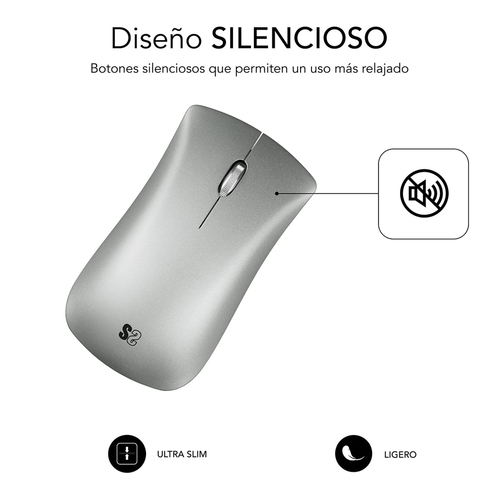 Ratón Subblim 6EL0502 Elegant Plata Óptico Bluetooth 3.0   