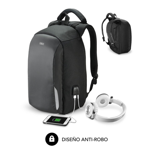 Mochila Antirrobo Subblim SUB-BP-3SA1000 Portátil Negro 16"    