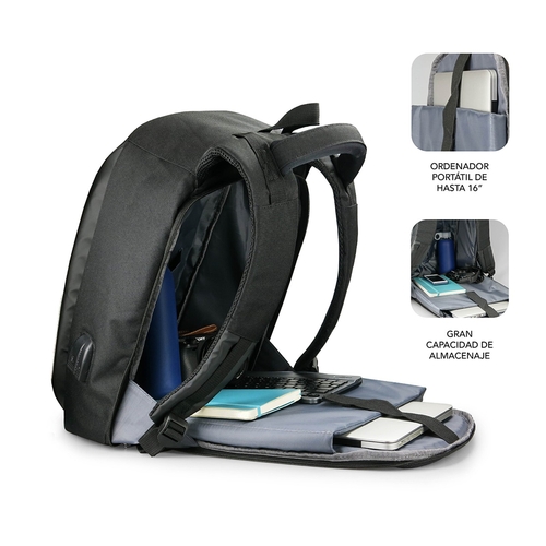 Mochila Antirrobo Subblim SUB-BP-3SA1000 Portátil Negro 16"    