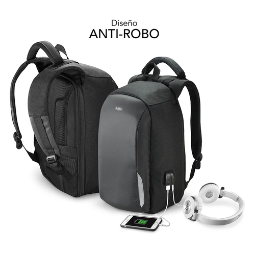 Mochila Antirrobo Subblim SUB-BP-3SA1000 Portátil Negro 16"    