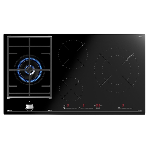TEKA JZC 94313 ABN Cristal Negro  - Placa Mixta 90cm Inducción + Gas natural 