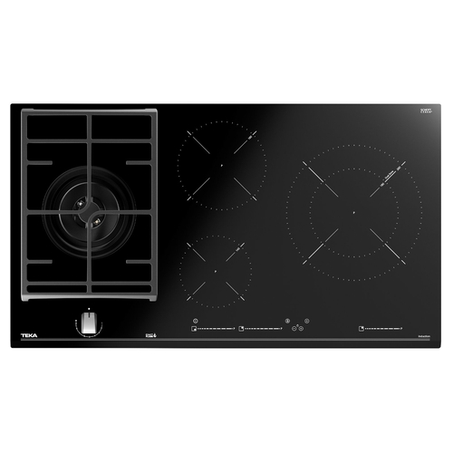 TEKA JZC 94313 ABN Cristal Negro  - Placa Mixta 90cm Inducción + Gas natural 