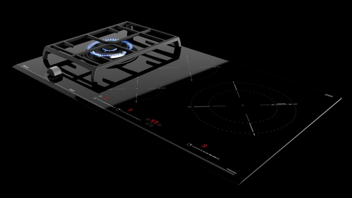 TEKA JZC 94313 ABN Cristal Negro  - Placa Mixta 90cm Inducción + Gas natural 