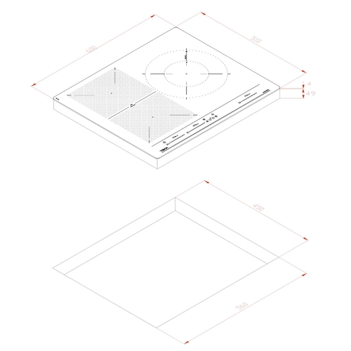 TEKA  IZF 65320 BK Cristal Negro  - Vitrocerámica de Inducción 60cm  
