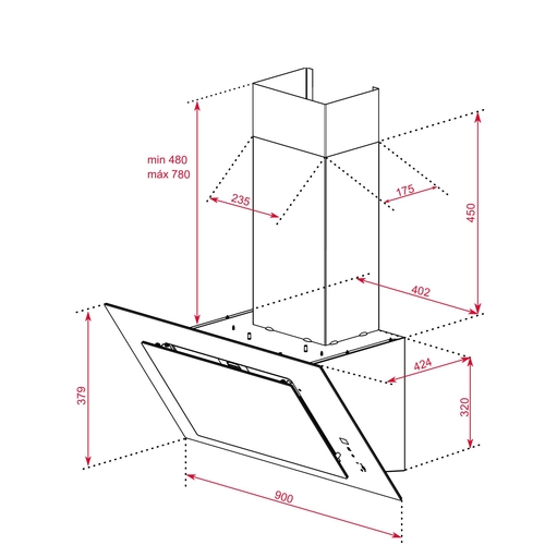 TEKA DVT Pro 98660 TBS Blanco - Campana Decorativa 90CM