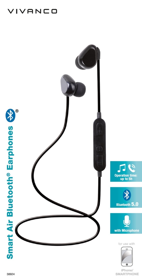 Auriculares Vivanco Sr Air 3 38924 Bluetooth Negro 10M 5H    