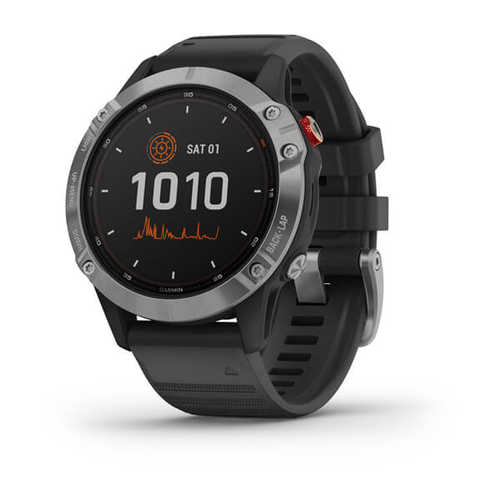 Reloj Pulsera Garmin Fenix 6 Solar Plata/Negro 47MM GPS