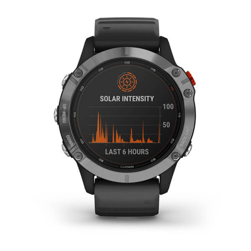 Reloj Pulsera Garmin Fenix 6 Solar Plata/Negro 47MM GPS