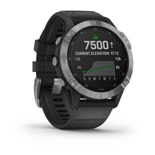 Reloj Pulsera Garmin Fenix 6 Solar Plata/Negro 47MM GPS