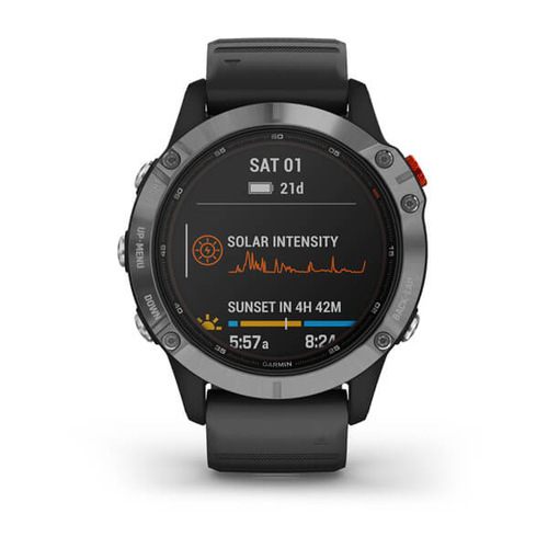 Reloj Pulsera Garmin Fenix 6 Solar Plata/Negro 47MM GPS