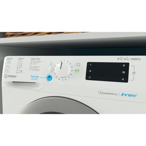 INDESIT BDE 861483x ws spt n BLANCA  - Lavadora Secadora 8KG/6KG 1400RPM