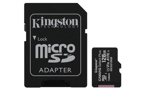 MicroSD Kingston CANVAS SELECT PLUS 128GB + Adaptador SD
