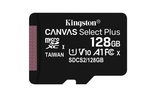 MicroSD Kingston CANVAS SELECT PLUS 128GB + Adaptador SD