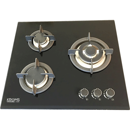 KROMSLINE KPCG-3F-CR Negro - Placa de Gas 60CM