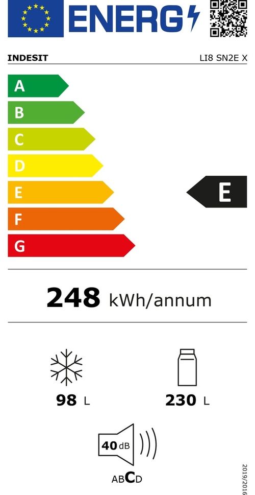 INDESIT LI8 SN2E X Inox - Frigorífico Combi  No Frost parcial 