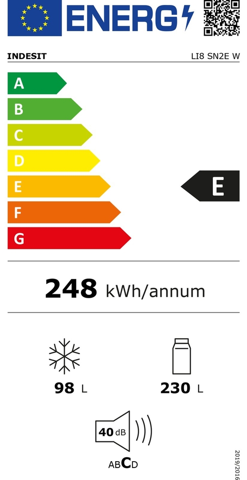 INDESIT  LI8 SN2E W Blanco - Frigorífico Combi No Frost parcial 