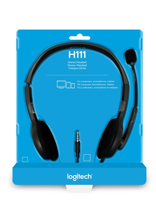 Logitech H111 - Auricular Diadema Gris Micrófono