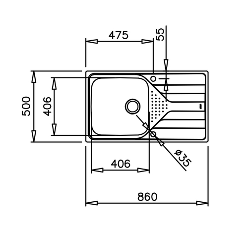 Teka UNIVERSE 50 T-XP 1C 1E PLUS - Fregadero