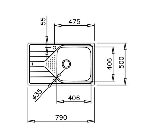 Teka UNIVERSE 50 T-XP 1C 1E MAX - Fregadero