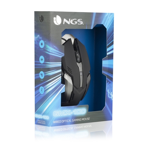 Ngs GMX-100 - Ratón Gamer 5 Botones 7 Colores LED