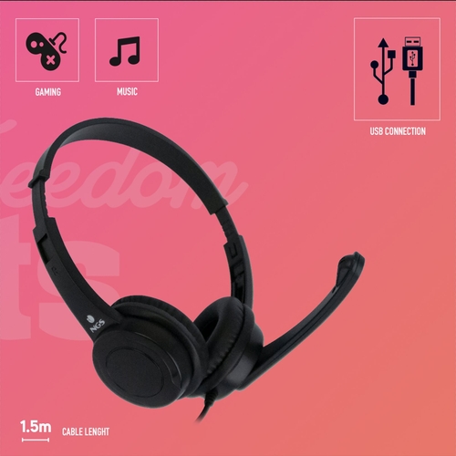 NGS VOX505 - Auricular Diamena Estéreo USB 1.5M    