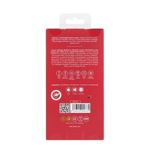 Dcu USB tipo C - Adaptador RJ45 Gigabit 1000Mbps