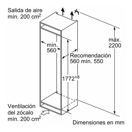 BALAY 3KIE734F Integrable - Frigorífico Combi Mixto 