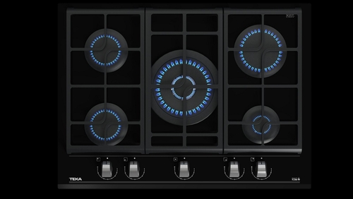 TEKA GZC 75330 XBA cristal negro  - Placa de Gas 70cm butano