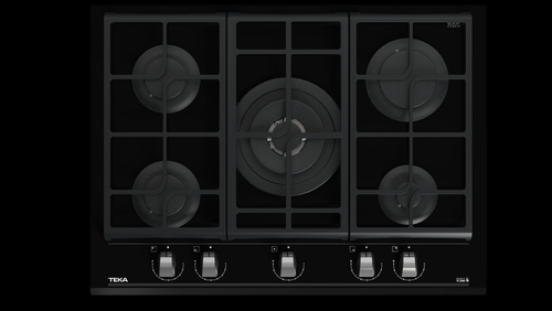 TEKA GZC 75330 XBA cristal negro  - Placa de Gas 70cm butano