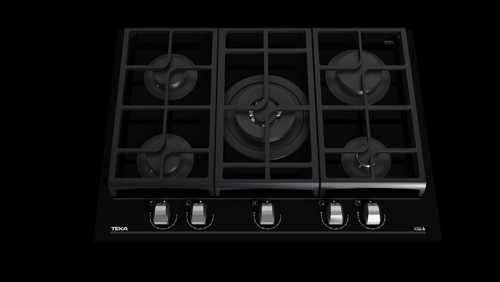 TEKA GZC 75330 XBA cristal negro  - Placa de Gas 70cm butano