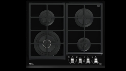 TEKA GZC 64320 XBA CRISTAL NEGRO  - Placa de Gas 60CM BUTANO