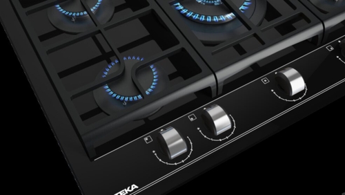TEKA GZC 75330 XBA cristal negro  - Placa de Gas 70cm butano