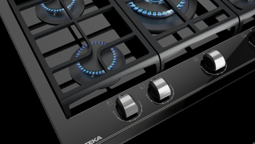 TEKA GZC 75330 XBA cristal negro  - Placa de Gas 70cm butano