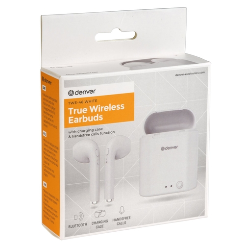 DENVER TWE-46 Blanco - Auricular Inalámbrico Sin cable
